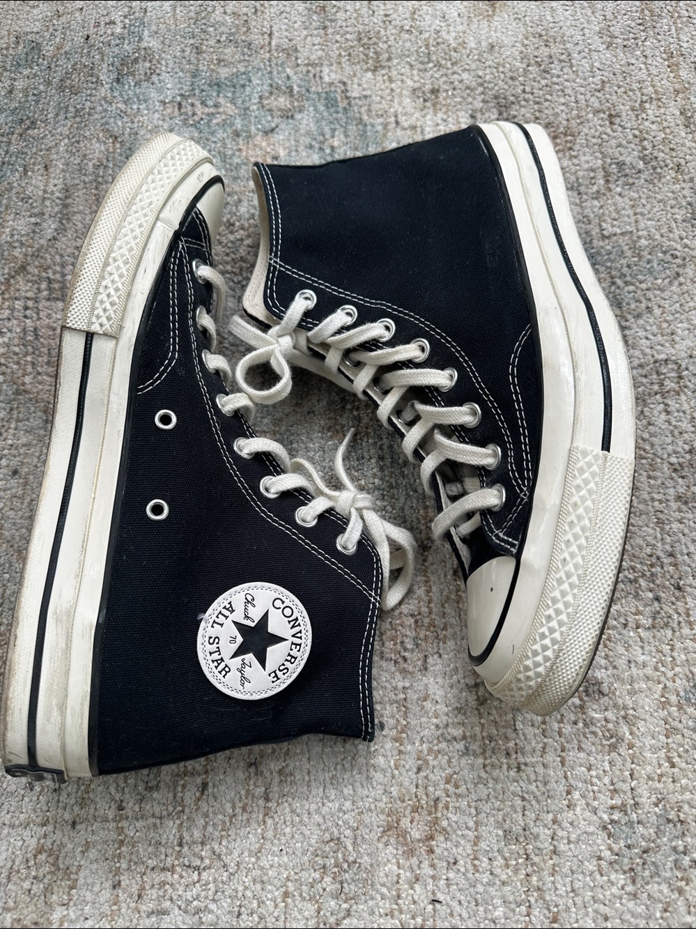 Converse Black High Top Sneakers with White Accents
